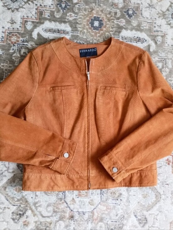 Bernardo Jackets & Blazers - Bernardo vintage Y2K brown suede leather jacket